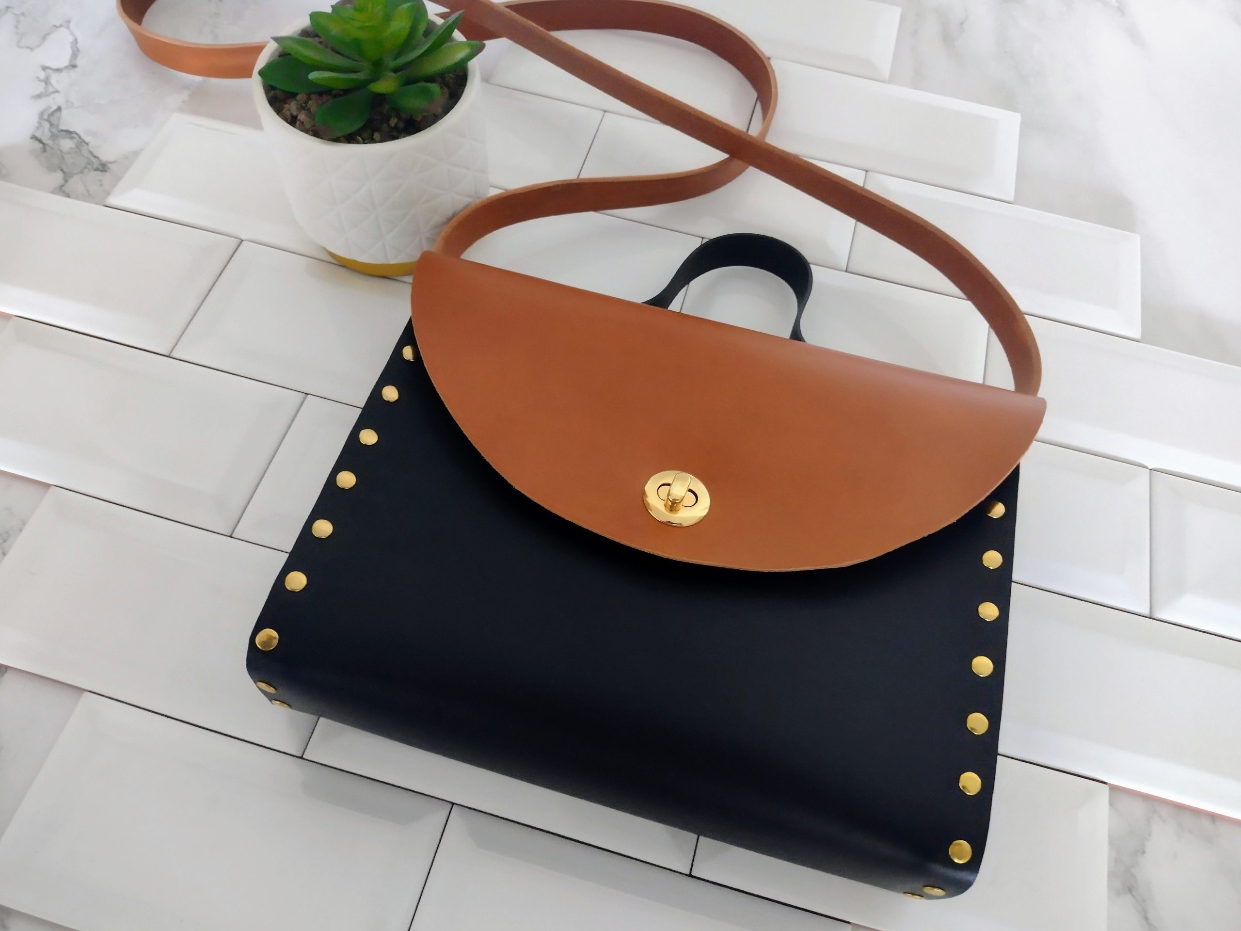 Lederen handtas best sale